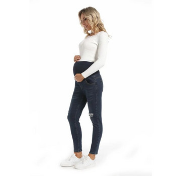 2024 Нови пролетно-лятни модни панталони Дънки за бременни Корем Тесни панталони тип молив Дрехи за бременни жени Бременност