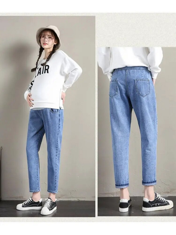 2024 Υψηλής ποιότητας Τζιν για έγκυες γυναίκες Άνοιξη Φθινόπωρο Νέο Casual Παντελόνι Loose Plus Stretch Ρούχα εγκυμοσύνης 50-110 kg