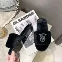 Papuci din bumbac păros Femei Toamnă Iarnă Încălțăminte nouă caldă Papuci de casă cu diamant strălucitor Îmbrăcăminte exterioară de modă Pantofi lejeri pentru femei