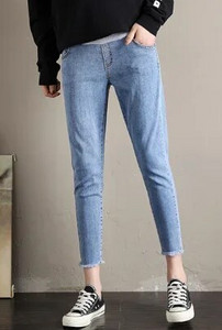 Retro vaļīgi džinsi Grūtniecības Bikses Gravidas Bikses Pavasara Rudens Stretch Denim Džinsi Grūtnieču bikses Grūtniecēm Apģērbs