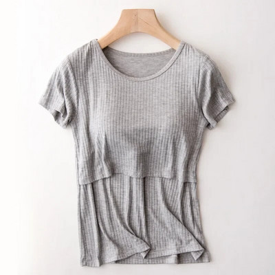 Tricou modal de vară pentru alăptare pentru femeile însărcinate, după naștere, mamii acasă, haine pentru mamă de maternitate, mărimea plus 3XL