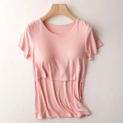 Tricou modal de vară pentru alăptare pentru femeile însărcinate, după naștere, mamii acasă, haine pentru mamă de maternitate, mărimea plus 3XL