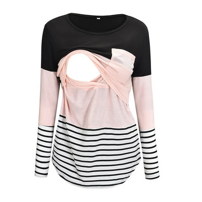 Top pentru alăptare Haine de maternitate Tricou ocazional pentru femei însărcinate Îmbrăcăminte pentru femei de sarcină Dimensiuni mari S-XXL Bluză de vară Topuri