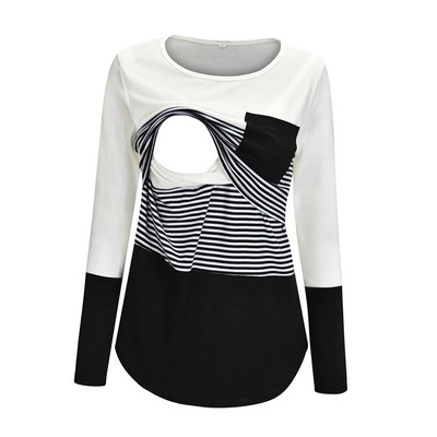 Top pentru alăptare Haine de maternitate Tricou ocazional pentru femei însărcinate Îmbrăcăminte pentru femei de sarcină Dimensiuni mari S-XXL Bluză de vară Topuri