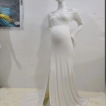 Νέες έγκυες γυναίκες με μακριά μανίκια μακρυμάνικα φορέματα φωτογραφίας εγκυμοσύνης Νυφικό φόρεμα εγκυμοσύνης Φωτογραφία φωτογραφίας μαύρο 2022