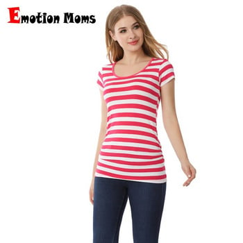 Emotion Moms Summer Pregnant Tshirt Maternity Tops Women Big Size Shirt Едноцветни дрехи Продава на едро 2 бр. за лот Безплатна доставка