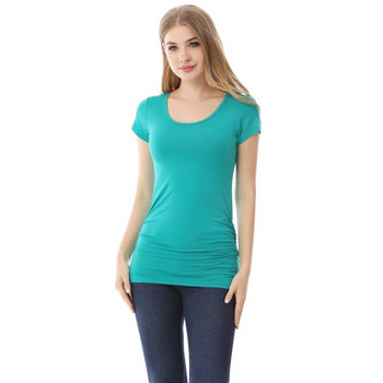Emotion Moms Summer Pregnant Tshirt Maternity Tops Women Big Size Shirt Едноцветни дрехи Продава на едро 2 бр. за лот Безплатна доставка