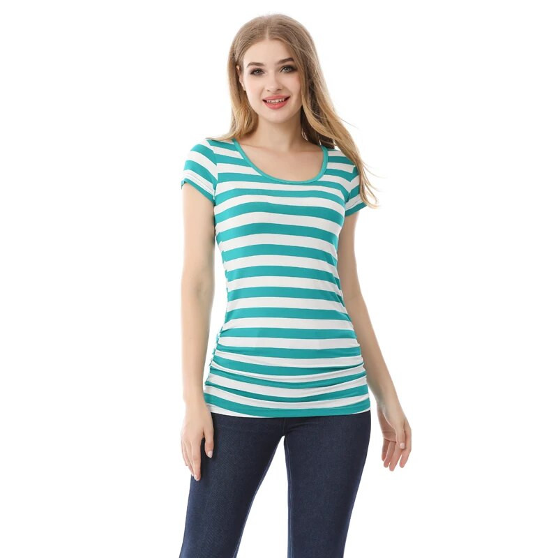 Emotion Moms Vară Tricou însărcinată Topuri de maternitate Cămașă mărime mare Haine de culoare uni Angro 2 buc per lot Transport gratuit