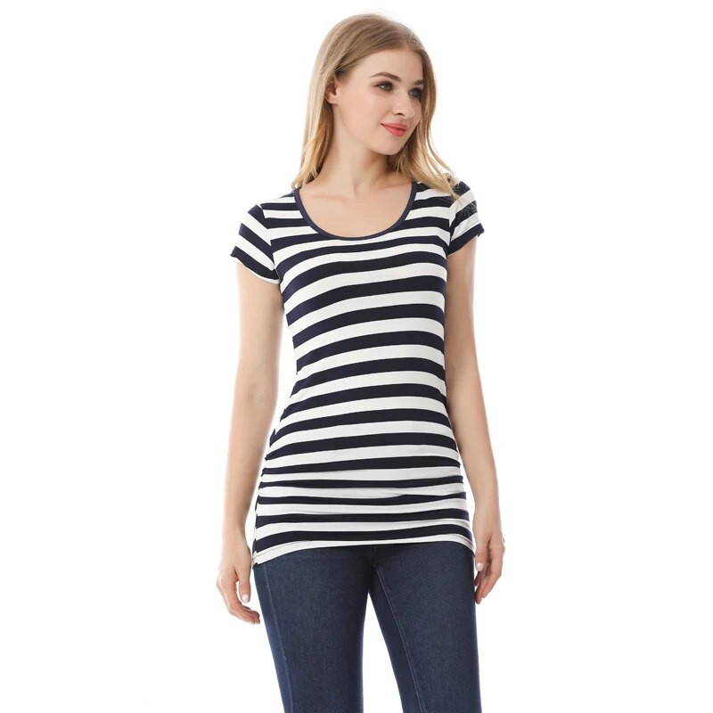 Emotion Moms Vară Tricou însărcinată Topuri de maternitate Cămașă mărime mare Haine de culoare uni Angro 2 buc per lot Transport gratuit