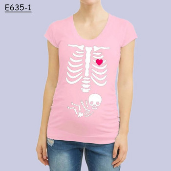 Αστεία μπλουζάκια Ρούχα εγκυμοσύνης Μωρό κοριτσάκι Σκελετός Χαριτωμένος μπλουζάκι μπλουζάκι με κοντομάνικο μπλουζάκι με κοντομάνικο μπλουζάκι