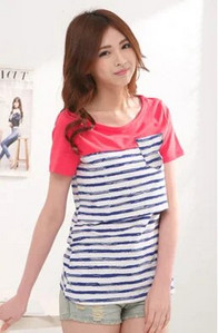 Emotion Moms Haine de vară de maternitate Topuri pentru alăptare cu mâneci scurte Tricouri pentru alăptare pentru femei însărcinate