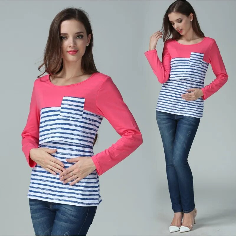 Emotion Moms Haine de vară de maternitate Topuri pentru alăptare cu mâneci scurte Tricouri pentru alăptare pentru femei însărcinate