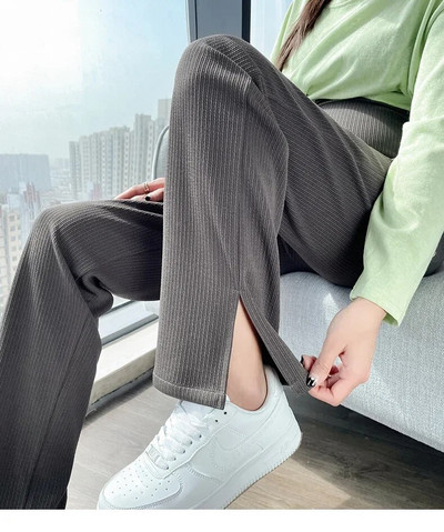 Pantaloni de vară pentru burtă de maternitate, de culoare uni, cu despicare laterală, cu talie înaltă, pentru femei însărcinate, pantaloni lungi, eleganti, blugi drepți de damă de birou