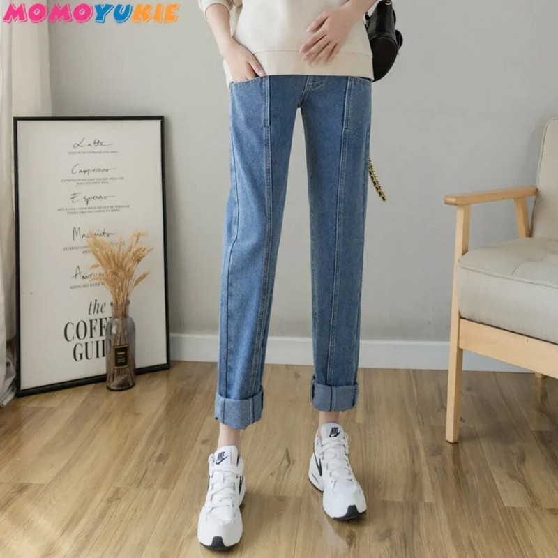 îmbrăcăminte pantaloni de maternitate haine de sarcină femei gravide blugi cu talie elastică grossesse femei pantaloni harem din denim pantaloni
