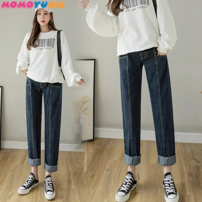 îmbrăcăminte pantaloni de maternitate haine de sarcină femei gravide blugi cu talie elastică grossesse femei pantaloni harem din denim pantaloni