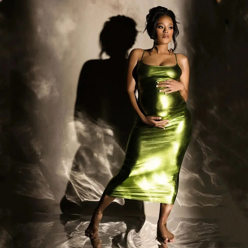 Elastinga nėščiųjų fotografijos suknelė Seksuali, elastinga, liesa nėščios moters suknelė be nugaros