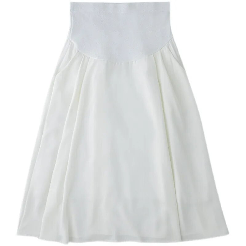 Pavasario ir vasaros mados suknelė aukštu juosmeniu su pilvu nėščioms moterims laisvi ilgi A formos šifoniniai sijonai nėščiosioms