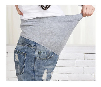 Дънкови панталони за бременни Модни дънки със счупени дупки за бременни жени Пролет Есен Панталони на корема с еластична талия Бременни дрехи