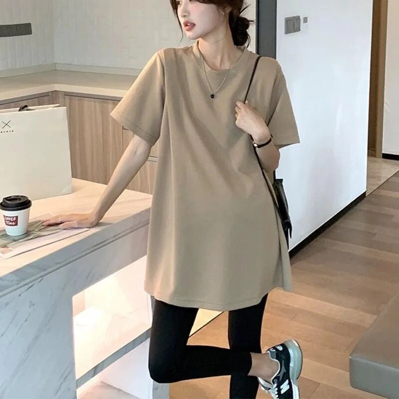 Tricou de vară de maternitate Îmbrăcăminte de sarcină Tricou cu mânecă scurtă cu imprimeu Haine de maternitate Tricou cu bump de desene animate pentru gravidă