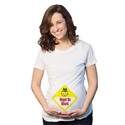 Atenție Bebeluș în curs de desfășurare Tricou amuzant de maternitate Tricou cu mânecă scurtă de mărime mare pentru sarcină Tricou casual pentru femeie însărcinată