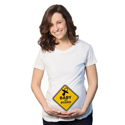 Atenție Bebeluș în curs de desfășurare Tricou amuzant de maternitate Tricou cu mânecă scurtă de mărime mare pentru sarcină Tricou casual pentru femeie însărcinată
