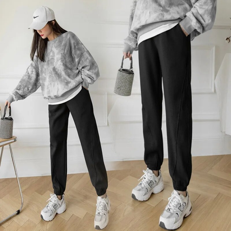 Motinystės antblauzdžiai rudeninės žiemos šiltos kelnės nėščioms Moterims Pastorinti vienspalviai Nėštumo rūbai Prilaikantys pilvą Kelnės