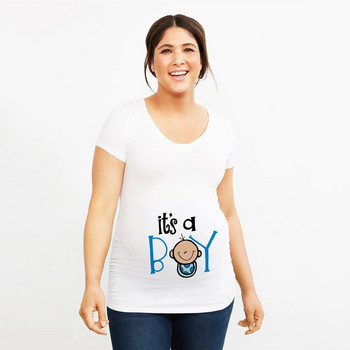 Ρούχα εγκυμοσύνης για έγκυες γυναίκες Είναι ένα αγόρι έγκυο αστείο μπλουζάκι καλοκαιρινά μπλουζάκια εγκυμοσύνης Ανακοίνωση εγκυμοσύνης Νέο μπλουζάκι μωρού