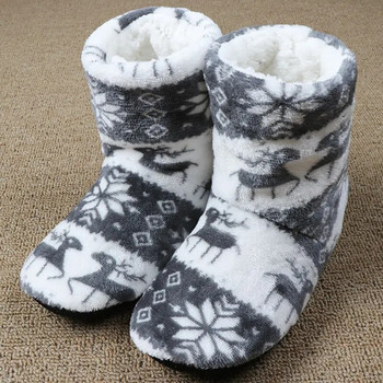 Зимни кожени чехли Дамски топли домашни чехли Плюшени джапанки Коледни памучни вътрешни домашни обувки Обувки за пода Claquette Fourrure