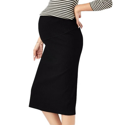 Pavasaris Rudens Motinystės Vilnonis Megztas Tamprus Sijonas Nėščioms Moterims Korėjietiškas A linijos sijonai Nėštumo Tankūs Grožio Rūbai