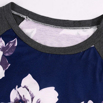 Ανοιξιάτικη μπλούζα εγκυμοσύνης λουλουδάτο γυναικεία μπλούζα με λουλούδια 3/4 μανίκια μπλουζάκι με εμπριμέ μπλούζες για θηλασμό Έγκυος Μητέρα Ρούχα κοφта