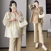 Cămașă neregulată pentru femei însărcinate de primăvară, cu volante, cu mâneci bufante, pentru maternitate, de dimensiuni mari, bluze din șifon, haine dulci pentru sarcină