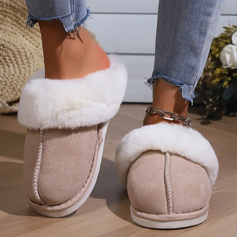 Téli női papucs puha talpú faux otthoni téli beltéri cipők téli meleg plüss otthoni pamut bolyhos papucsok meleg otthoni papucsok
