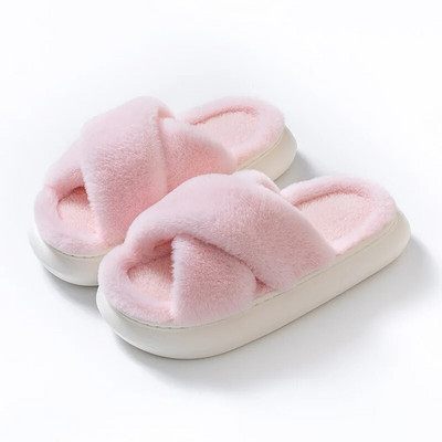 2022 papuci de femei noi de toamnă și iarnă papuci de blană papuci de casă pentru interior papuci de casă din bumbac de culoare solidă cu fundul moale