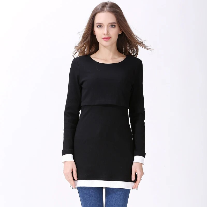 Μοδάτα ρούχα εγκυμοσύνης Μακρυμάνικα μπλουζάκια για θηλασμούς εγκυμοσύνης