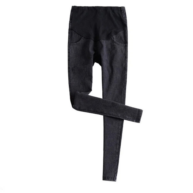 Džinsai nėščiosioms Nėštumo siauros kelnės Džinsai Kelnės Elastinės nėščiosios pėdos Pilvą pakeliančios kelnės Tamprios džinsinės kelnės