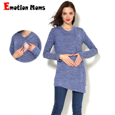 Emotsioon Moms Talvised Sügised Rasedatele Riided Pikkade varrukatega Rasedate T-särk Imetamisriided Rasedatele Topid