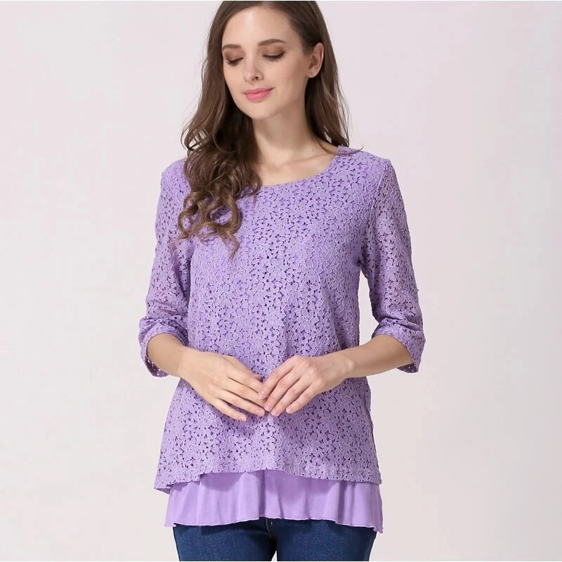 Érzelem anyukák új tavaszi ősz szoptató csipke póló kismama divat puha modális bélés szoptató felső terhes ruhák