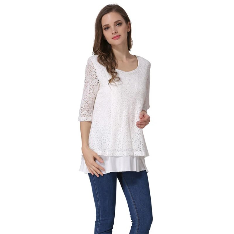 Érzelem anyukák új tavaszi ősz szoptató csipke póló kismama divat puha modális bélés szoptató felső terhes ruhák