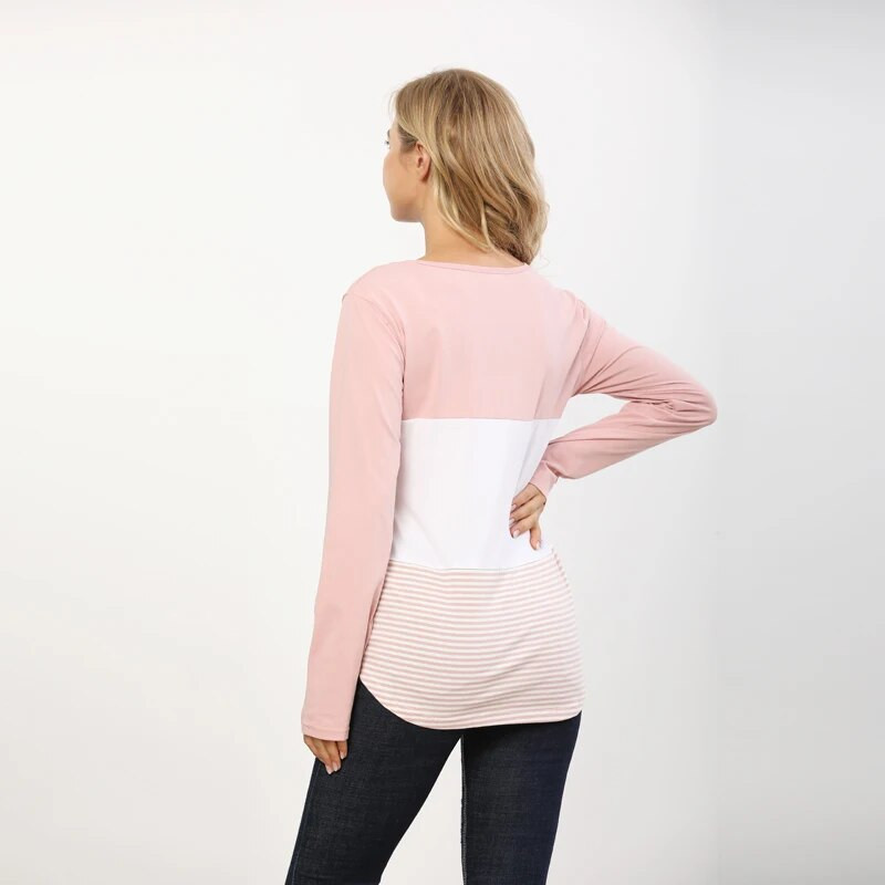 Toamnă cu mâneci lungi de sarcină îmbrăcăminte de maternitate Topuri pentru alăptare pentru femei însărcinate tricouri de alăptare tricou de maternitate, livrare gratuită