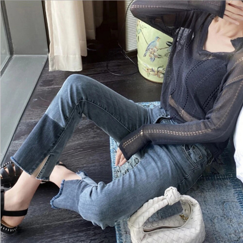 Τζιν εγκυμοσύνης για έγκυες γυναίκες Φωτογράφηση εγκυμοσύνης Παντελόνι Ρούχα Άνοιξη Καλοκαίρι Παντελόνι εγκυμοσύνης ρούχα για εγκύους