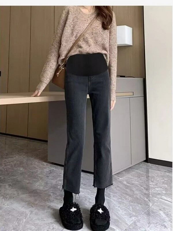 Nėštumo pilvo kelnės Boyfriend Platūs džinsai Motinystės kelnės nėščioms moterims Drabužiai aukštu juosmeniu Kelnės Laisvi džinsiniai džinsai