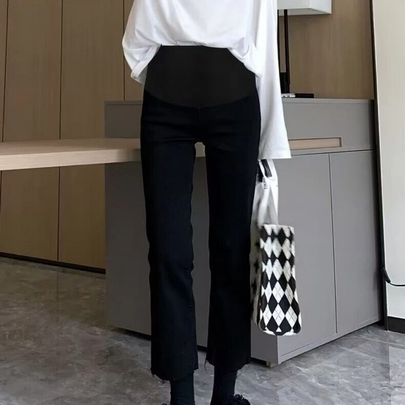 Nėštumo pilvo kelnės Boyfriend Platūs džinsai Motinystės kelnės nėščioms moterims Drabužiai aukštu juosmeniu Kelnės Laisvi džinsiniai džinsai