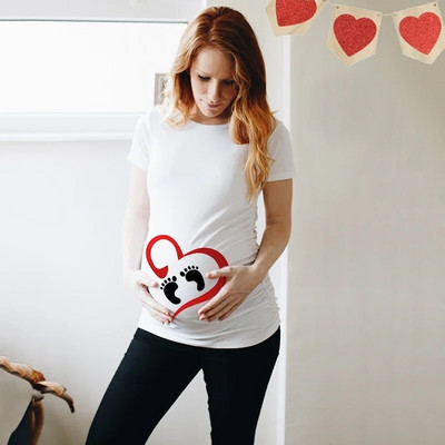 Valentin-napi kismama ing Anyu kis valentin aranyos baba szív terhes ingek Valentin napi terhességi hirdetők