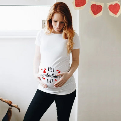 Valentin-napi kismama ing Anyu kis valentin aranyos baba szív terhes ingek Valentin napi terhességi hirdetők