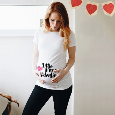 Valentin-napi kismama ing Anyu kis valentin aranyos baba szív terhes ingek Valentin napi terhességi hirdetők