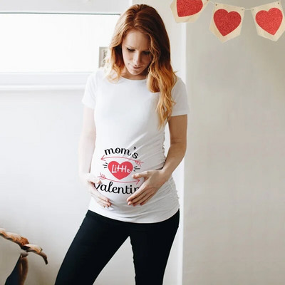 Valentin-napi kismama ing Anyu kis valentin aranyos baba szív terhes ingek Valentin napi terhességi hirdetők