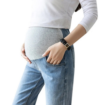 Странично разцепен деним за бременни Прави дълги дънки Широки крачоли Свободни панталони Дрехи за бременни жени Chic Ins Бременност Женско тяло
