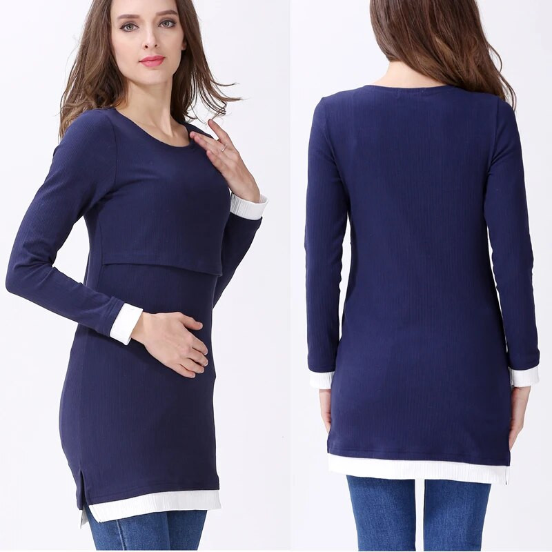 Žieminiai rūbai nėščiosioms Drabužiai žindyvėms Drabužiai nėščioms moterims ilgomis rankovėmis žindymo marškinėliai