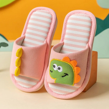 Марка Kocotree Cartoon Dinosaur Детски чехли Детски домашни обувки Бебешки обувки Вътрешна спалня Пролет Есен Ленени чехли