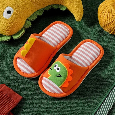 Papuci pentru copii din dinozaur din desene animate marca Kocotree, papuci de casă pentru copii, pantofi pentru copii, papuci de casă pentru dormitor de interior, primăvară, toamnă